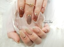 シュガーネイル(sugar nail)/アシメミラーフレンチ