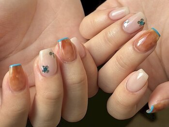 ブラウン×ホロフラワー☆