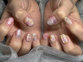 チェック春ネイル