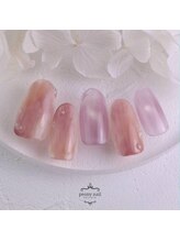 ピオニーネイル(peony nail)/桃ネイル