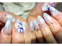 ネイルサロン ビビ(bibi)/雪だるまが可愛らしいデザイン