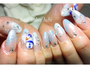 ネイルサロン ビビ(bibi)/雪だるまが可愛らしいデザイン