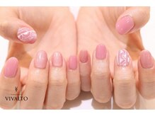 ワールド ビューティ ヴィヴァルト 宝塚店(WORLD BEAUTY VIVALTO)/ピンク/手描きネイル