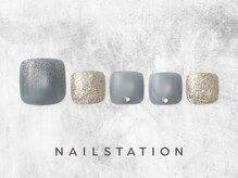 ネイルステーション ルミネ新宿1店(NAIL STATION)/涼しげキラネイル／パラジェル