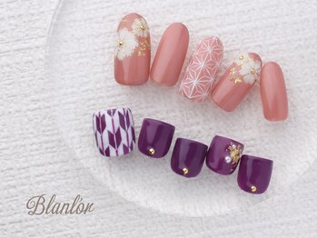 ネイルサロン ブランロール 白金店(Nail Salon Blanl'or)/麻の葉と矢羽根の和柄ネイル