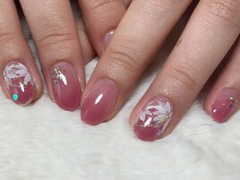 グラデーションフラワーネイル♪