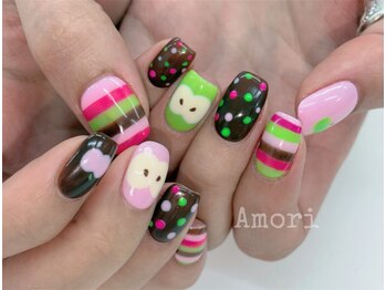 アモリ(Amori)/スイーツアップル×手描きネイル