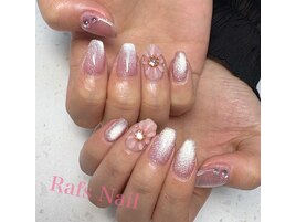 ぷっくりお花×マグネットネイル