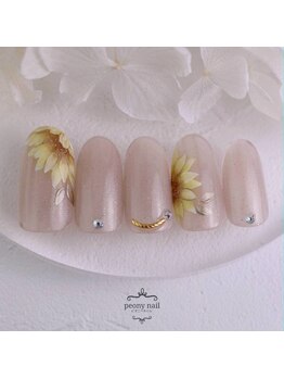 ピオニーネイル(peony nail)/横顔ひまわり