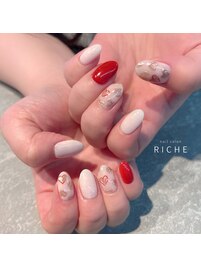 ミラーハートネイル