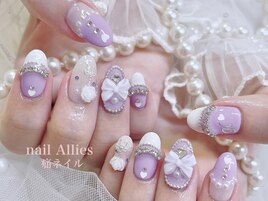キラキラリボンネイル☆
