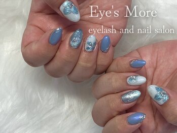 アイズモア 国立店(Eye's More)/ブルーフラワーネイル