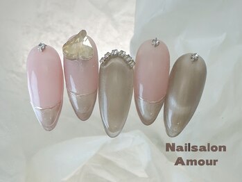 アムールユシマテン 上野湯島店(Amour)/キラキラ春夏のネイル¥7980