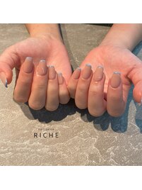 水色スクエアフレンチ