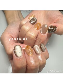 ユアサイド(yourside)/なみなみチェックネイル