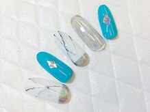 グラマーネイル(Glamor nail)/ターコイズ×大理石