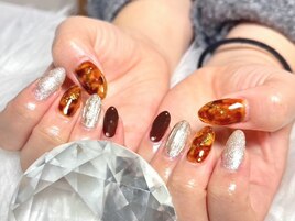 べっ甲 バカラネイル 金箔