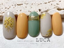 ネイルアトリエルカ(nail atelier LUCA)/W-53 大人可愛いミモザネイル