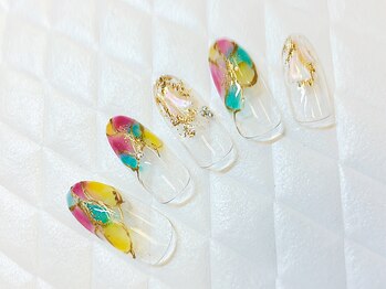 グラマーネイル(Glamor nail)/トロピカル×シェルネイル