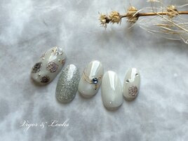 お花　ミラーネイル