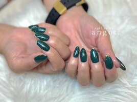 グリーンミラーフレンチネイル