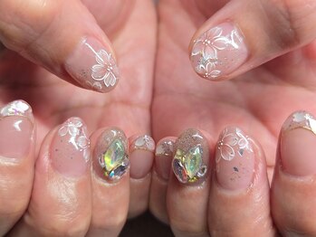 ネイルフロンティア 吉祥寺(NAIL FRONTIER)/F桜ビジューネイル11980円