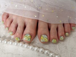 フットネイル，夏ネイル海フット