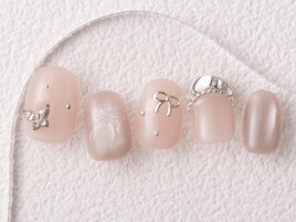 リボン×ガラスフレンチ