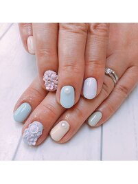 パステルレリーフネイル