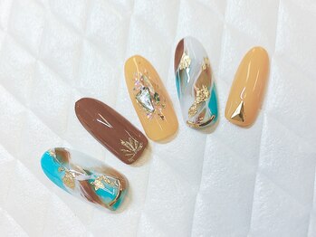 グラマーネイル(Glamor nail)/ボヘミアン×大理石