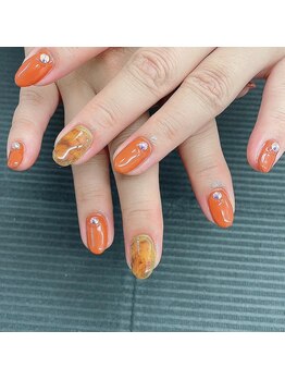 ネイルサロンアンドスクール ヴィタリティ(Vita-lity)/秋カラーべっ甲デザイン