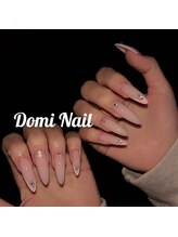 Domi Nail Salon 渋谷店　長さだし/持ち込み/フィルイン/ワンホン/フレンチ×ストーン＊