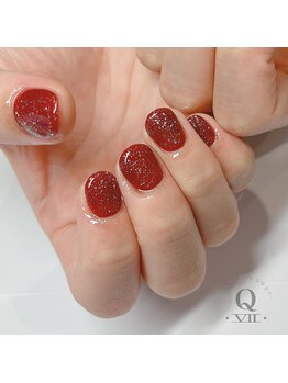 ワンカラー+ラメがけ