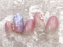 ネイルサロンアンドスクール ラフィーネ 池袋店/奥行き天然石ネイル◆￥6990