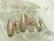 ネイルズプラス(nails plus)/もこもこフラワーネイル
