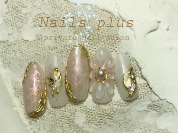 ネイルズプラス(nails plus)/もこもこフラワーネイル