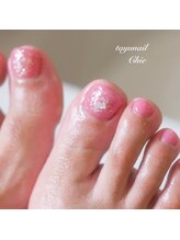 たゆ ネイル(たゆnail)/ピンクキラキラフットネイル☆