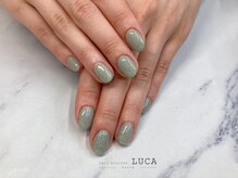 ネイルアトリエルカ(nail atelier LUCA)/M-230 くすみグリーンラメネイル