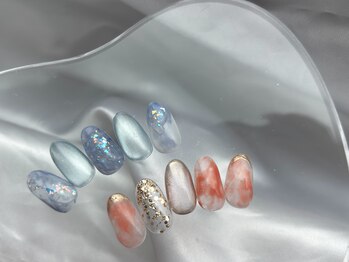 アプリコットオレンジ　マーブル