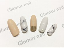 グラマーネイル(Glamor nail)/☆ワンカラー×大理石調¥6800
