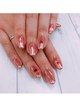 アイル ビューティーサロン(Airu Beauty Salon)/ピンクミラーネイル