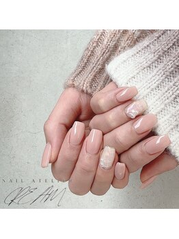 クリーム(Nail Atelier CREAM)/12月　simple &nbsp;art