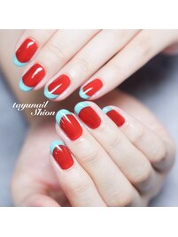 個性派フレンチネイル