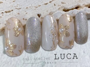 ネイルアトリエルカ(nail atelier LUCA)/W-413 フラワーブライダルネイル