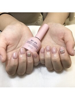ホワイトネイル 名駅店(WHITE NAIL)/ワンカラー/リボンパーツ