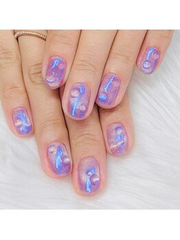 ヘブン ネイル 鶯谷(HEAVEN Nail)/オーロラぷっくりネイル
