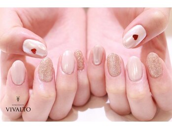 ワールド ビューティ ヴィヴァルト 宝塚店(WORLD BEAUTY VIVALTO)/ハート/ミラーネイル