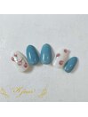 レトロさくらんぼネイル