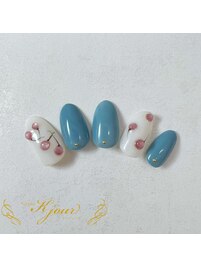 レトロさくらんぼネイル