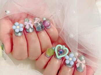 エール アンド ガレンド(ailse&Guarendo)/パーツ盛り盛りネイル